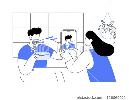 Tasting local specialties isolated cartoon vector illustrations. Tasting local specialties isolated cartoon vector illustrations. 126864921