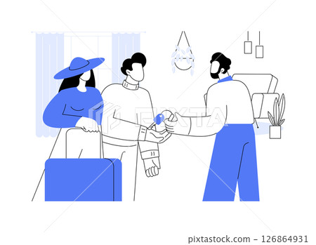 Apartment check-in isolated cartoon vector illustrations. 126864931