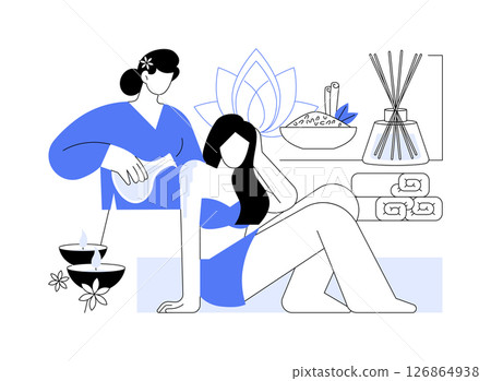 Ayurveda retreat isolated cartoon vector illustrations. 126864938