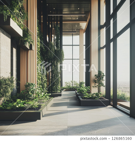 Modern, biophilic and sustainable office space Modern, biophilic and sustainable office space 126865160