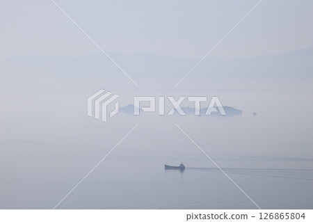 The fantastical scenery of the Seto Inland Sea, reminiscent of a watercolor painting The fantastical scenery of the Seto Inland Sea, reminiscent of a watercolor painting 126865804