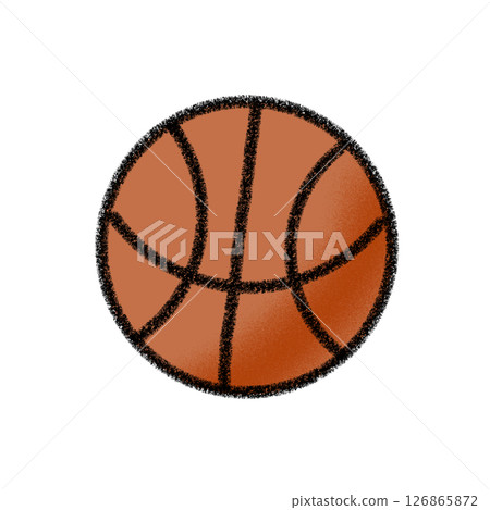 可愛手繪簡約籃球插畫素材圖標 126865872