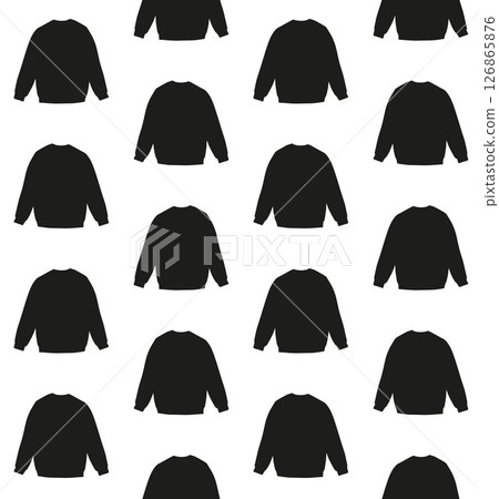 Vector seamless pattern of sweatshirt silhouette 126865876
