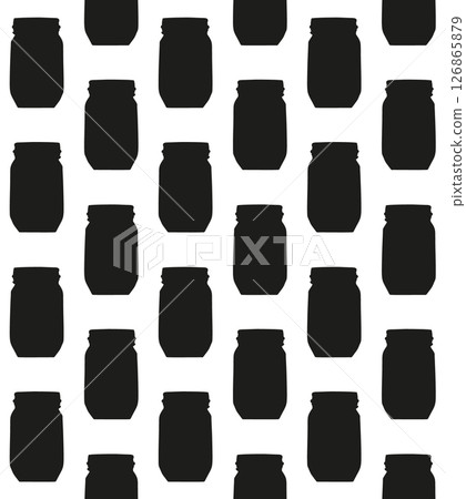 Vector seamless pattern of jar silhouette 126865879