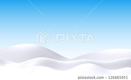 Minimalistic 3D Snow-Capped Hills Against a Clear Blue Sky Vector Illustration Minimalistic 3D Snow-Capped Hills Against a Clear Blue Sky Vector Illustration 126865951