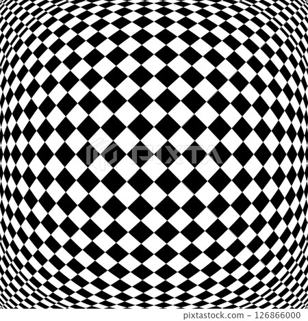 Checked Black and White Pattern. 3D Illusion. Convex Textured Background. Checked Black and White Pattern. 3D Illusion. Convex Textured Background. 126866000