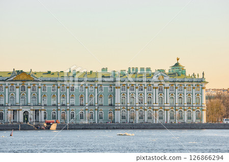 ice drift on the Neva River with a view the Winter Palace ice drift on the Neva River with a view the Winter Palace 126866294
