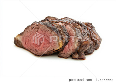 Juicy beef roast slice showcasing delicious grilled meat for savory dinner and gourmet meal enthusiasts 126866668