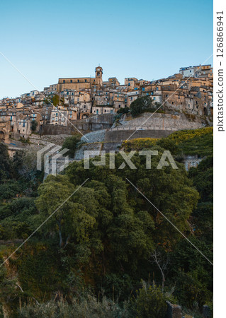 Trees And Nature Surrounding The Village On The Hill 126866941