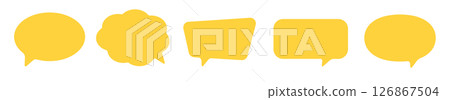 Loose speech bubble yellow set simple vector Loose speech bubble yellow set simple vector 126867504