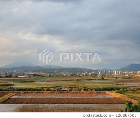Rural landscape at dusk 126867505