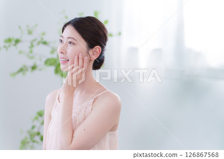 Young woman beauty skin care Young woman beauty skin care 126867568