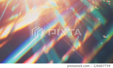 Prismatic Rainbow Light Leak Overlay, Holographic Disco Ball Refraction Texture 126867739