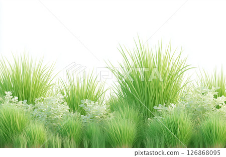 Natural illustration background with fresh grass and leaves Natural illustration background with fresh grass and leaves 126868095
