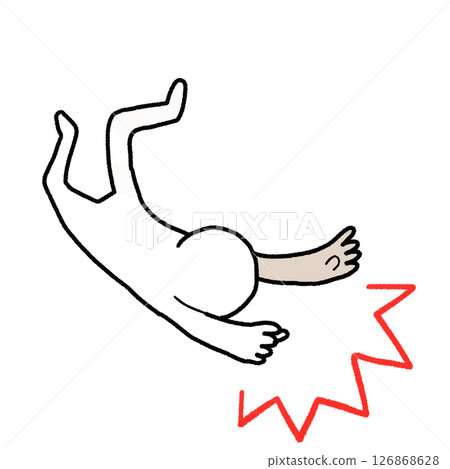 一個人從懸崖上墜落的簡單圖示 126868628