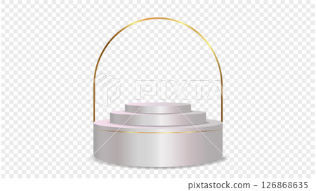 Podium white on transparent background Vector 3d. Template Stand for product presentation studio showroom awards. Product display mockup. Podium white on transparent background Vector 3d. Template Stand for product presentation studio showroom awards. Product display mockup. 126868635
