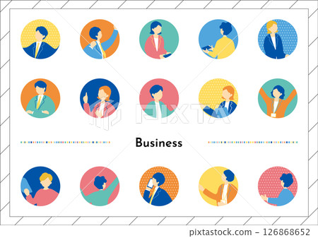 Business scene people icon collection Business scene people icon collection 126868652