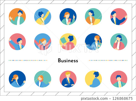 商業場景人物圖示集合 商業場景人物圖示集合 126868675