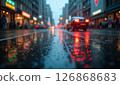 Rainy day on a European street 126868683
