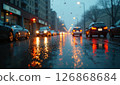 Rainy day on a European street 126868684