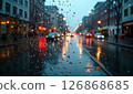 Rainy day on a European street 126868685