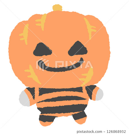可愛的無邊框南瓜鬼插畫 126868932