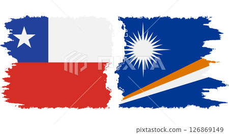 Marshall Islands and Chile grunge flags connection vector 126869149