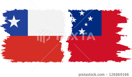 Independent State and Chile grunge flags connection vector Independent State and Chile grunge flags connection vector 126869166