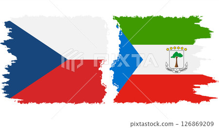 Equatorial Guinea and Czech grunge flags connection vector 126869209