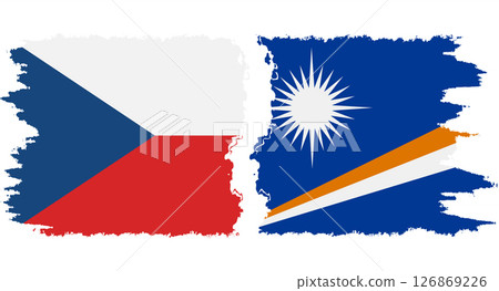 Marshall Islands and Czech grunge flags connection vector Marshall Islands and Czech grunge flags connection vector 126869226