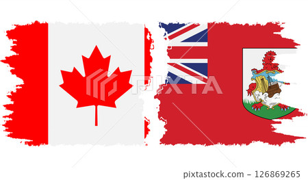 Bermuda and Canada grunge flags connection vector Bermuda and Canada grunge flags connection vector 126869265