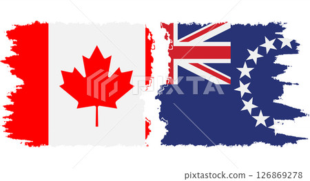 Cook Islands and Canada grunge flags connection vector Cook Islands and Canada grunge flags connection vector 126869278