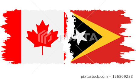 Timor-Leste - East Timor and Canada grunge flags connection vector 126869288