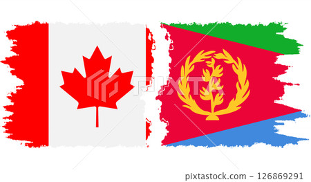 Eritrea and Canada grunge flags connection vector 126869291
