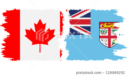 Fiji and Canada grunge flags connection vector Fiji and Canada grunge flags connection vector 126869292
