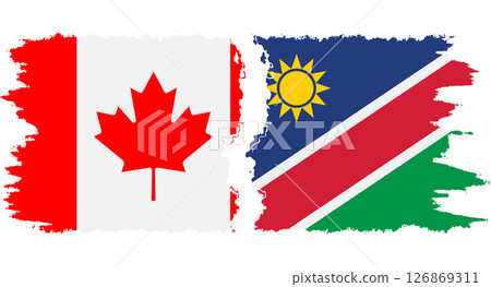 Namibia and Canada grunge flags connection vector 126869311