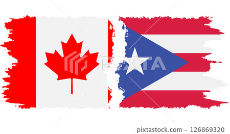 Puerto Rico and Canada grunge flags connection vector Puerto Rico and Canada grunge flags connection vector 126869320
