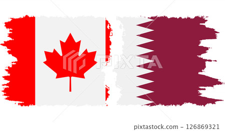 Qatar and Canada grunge flags connection vector Qatar and Canada grunge flags connection vector 126869321
