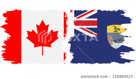 Saint Helena and Canada grunge flags connection vector Saint Helena and Canada grunge flags connection vector 126869323