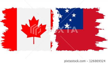 Independent State and Canada grunge flags connection vector Independent State and Canada grunge flags connection vector 126869324
