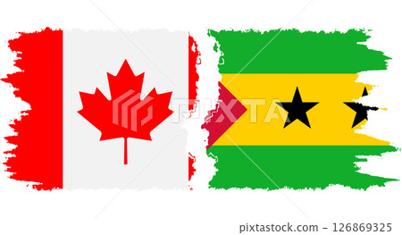 Sao Tome and Principe and Canada grunge flags connection vector 126869325