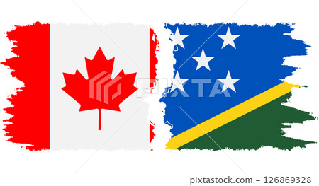 Solomon Islands and Canada grunge flags connection vector Solomon Islands and Canada grunge flags connection vector 126869328