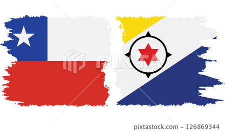 Bonaire and Chile grunge flags connection vector 126869344
