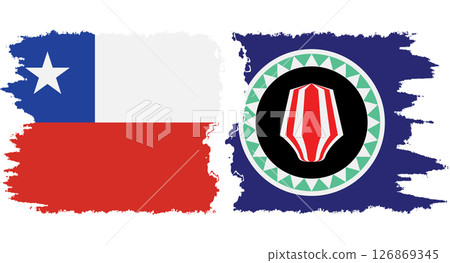 Bougainville and Chile grunge flags connection vector Bougainville and Chile grunge flags connection vector 126869345