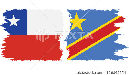 Congo - Kinshasa and Chile grunge flags connection vector Congo - Kinshasa and Chile grunge flags connection vector 126869354