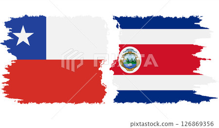 Costa Rica and Chile grunge flags connection vector 126869356