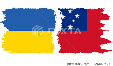 Independent State and Ukraine grunge flags connection vector Independent State and Ukraine grunge flags connection vector 126869374