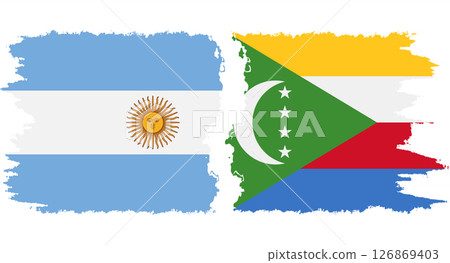 Comoros and Argentina grunge flags connection vector Comoros and Argentina grunge flags connection vector 126869403