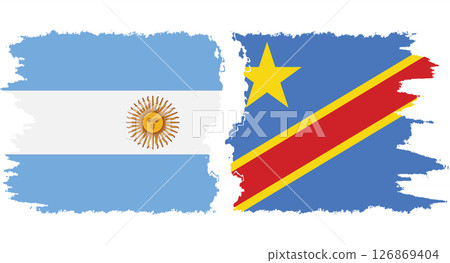 Congo - Kinshasa and Argentina grunge flags connection vector Congo - Kinshasa and Argentina grunge flags connection vector 126869404