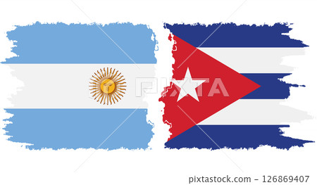 Cuba and Argentina grunge flags connection vector Cuba and Argentina grunge flags connection vector 126869407